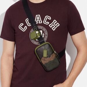 NWT Coach Multifunction Phone Pack In Signature‎ Canvas With Camo Print